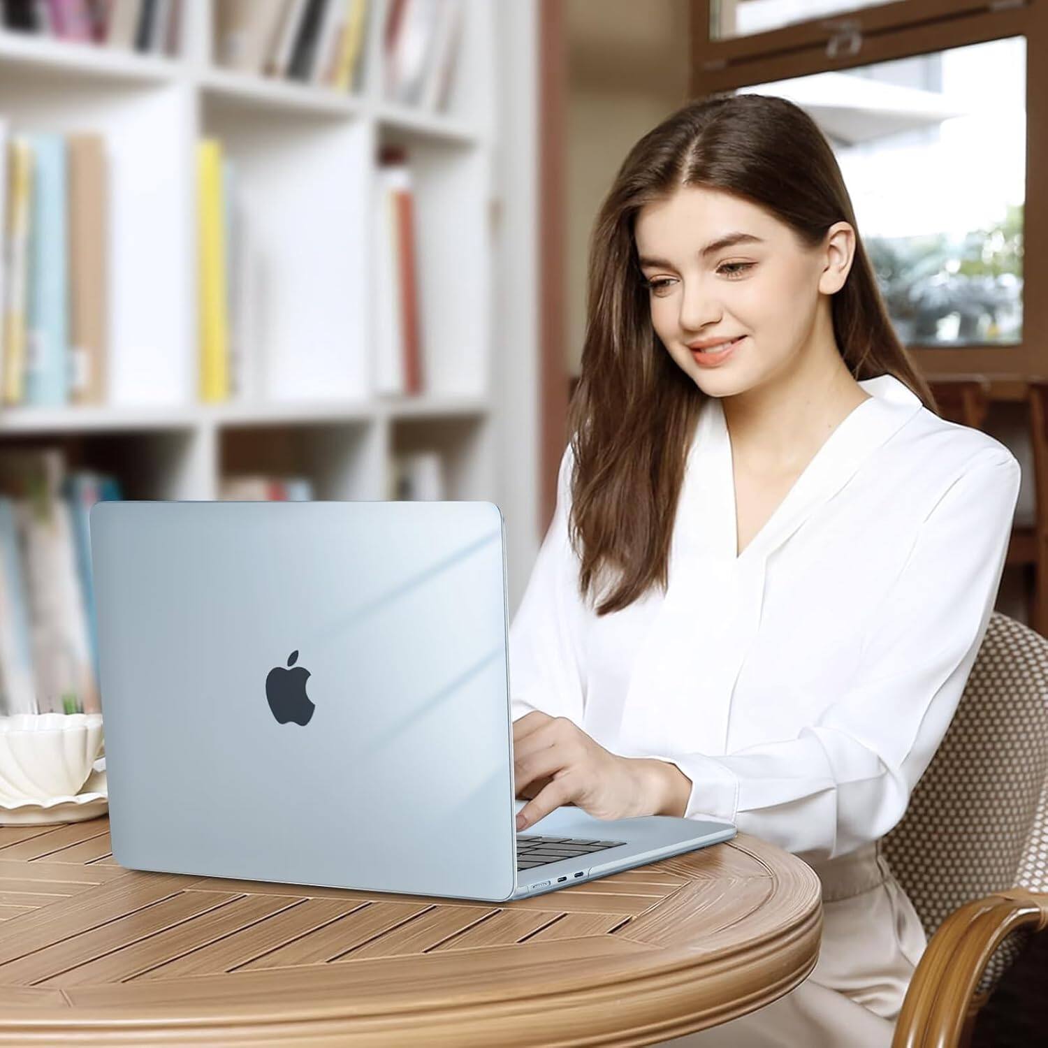 Alt View 2. mosiso - Hard Shell Case Kit for MacBook Air 15 inch A3448 A3241 A3114 A2941 M5 M4 M3 M2 - Crystal Sky Blue.