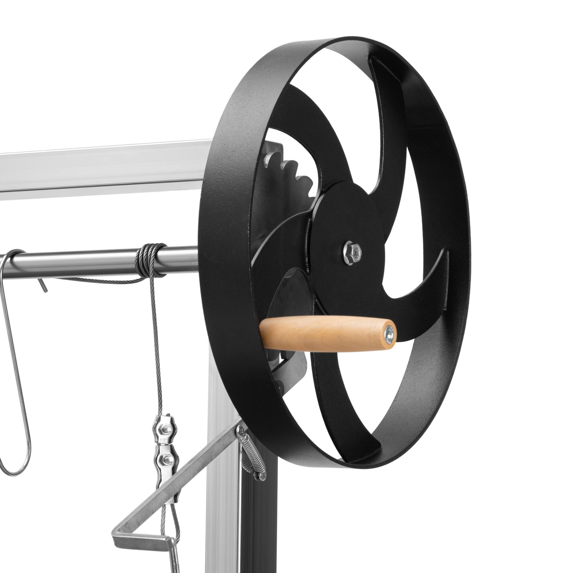 Alt View 9. Koolmore - 92 in. Argentine Santa Maria Charcoal and Wood Grill, Adjustable Outdoor BBQ, in Black (KM-OG-AWD-92) - Black.