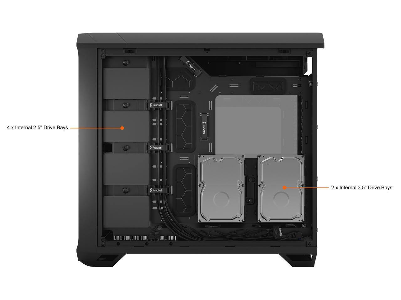 Fractal 1  
Fractal 4 x Internal 2.5" Drive Bays  
Fractal 1  
Fractal 2 x Internal 3.5" Drive Bays