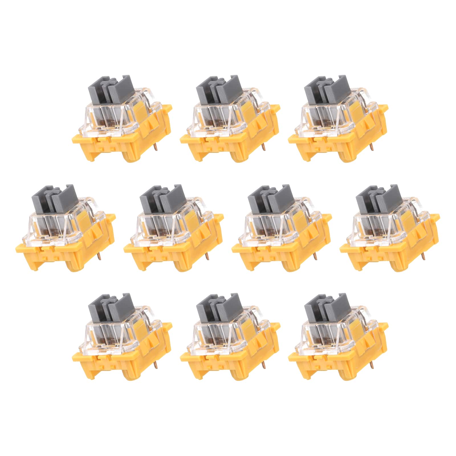 Unique Bargains - 10pcs Keyboard Switches (3-Pin 45gf) Dustproof Pre-Lubed Tactile Linear Switch Replacement for MX Mechanical Keyboard - Silver