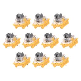 Unique Bargains - 10pcs Keyboard Switches (3-Pin 45gf) Dustproof Pre-Lubed Tactile Linear Switch Replacement for MX Mechanical Keyboard - Silver