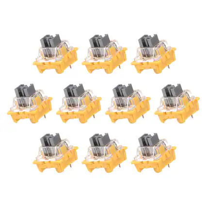 Front. Unique Bargains - 10pcs Keyboard Switches (3-Pin 45gf) Dustproof Pre-Lubed Tactile Linear Switch Replacement for MX Mechanical Keyboard - Silver.