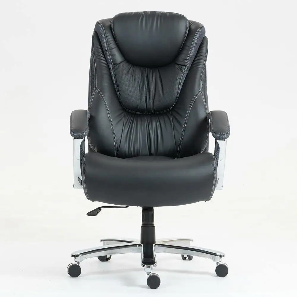 Angle. Kadyn - High Back PU Leather Office Chair, Ergonomic Lumbar Support, 4-Level Gas Lift, Executive Desk Chair, Black - Black.