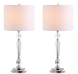 Jonathan Y - Victoria 27" Crystal LED Table Lamp, (Set of 2) - Clear