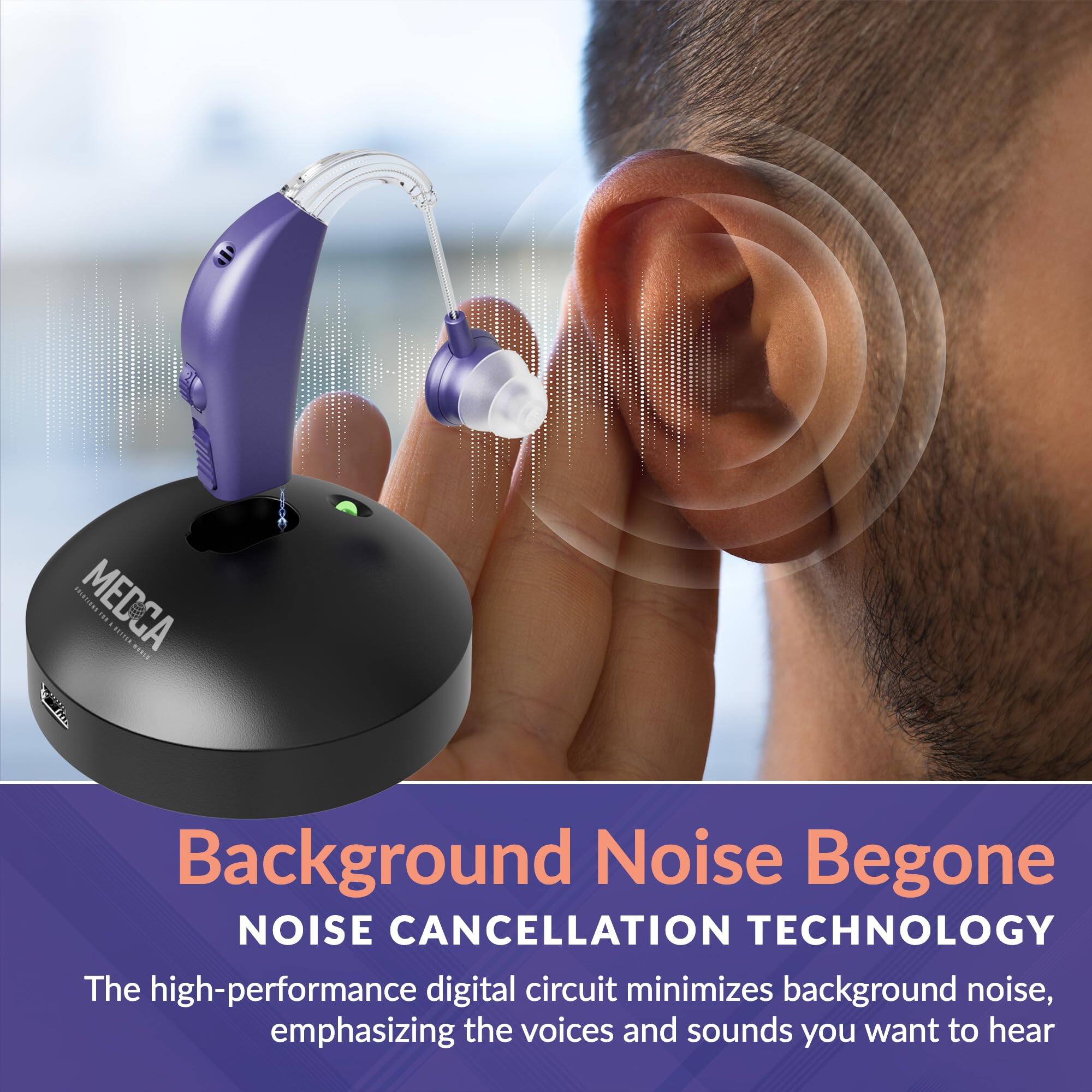 Background Noise Begone  
NOISE CANCELLATION TECHNOLOGY  

The high-performance digital circuit minimizes background noise, emphasizing the voices and sounds you want to hear.