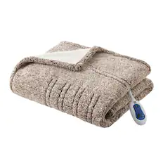 Front. Gracie Mills - Gracie Mills Mckinley Solid Heated Sherpa Throw - Grey.