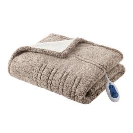 Gracie Mills - Mckinley Solid Heated Sherpa Throw - Gray