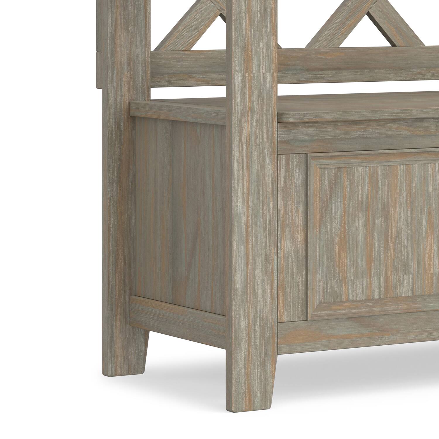 Alt View 6. Simpli Home - Amherst Solid Wood 36 inch Wide Transitional Entryway Storage Bench in Distressed Grey - Distressed Grey.
