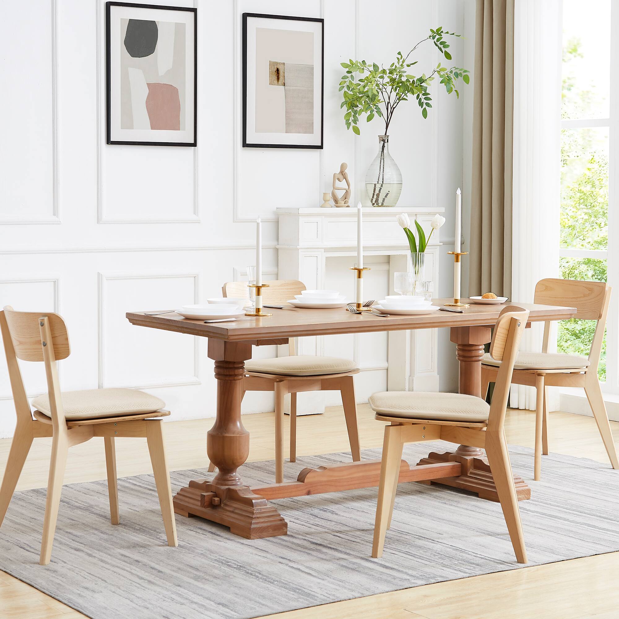 Alt View 2. Sweet Home Collection - Honeycomb Memory Foam No Slip Back 16" x 16" Chair Pad Cushion, 12-Pack - Linen.