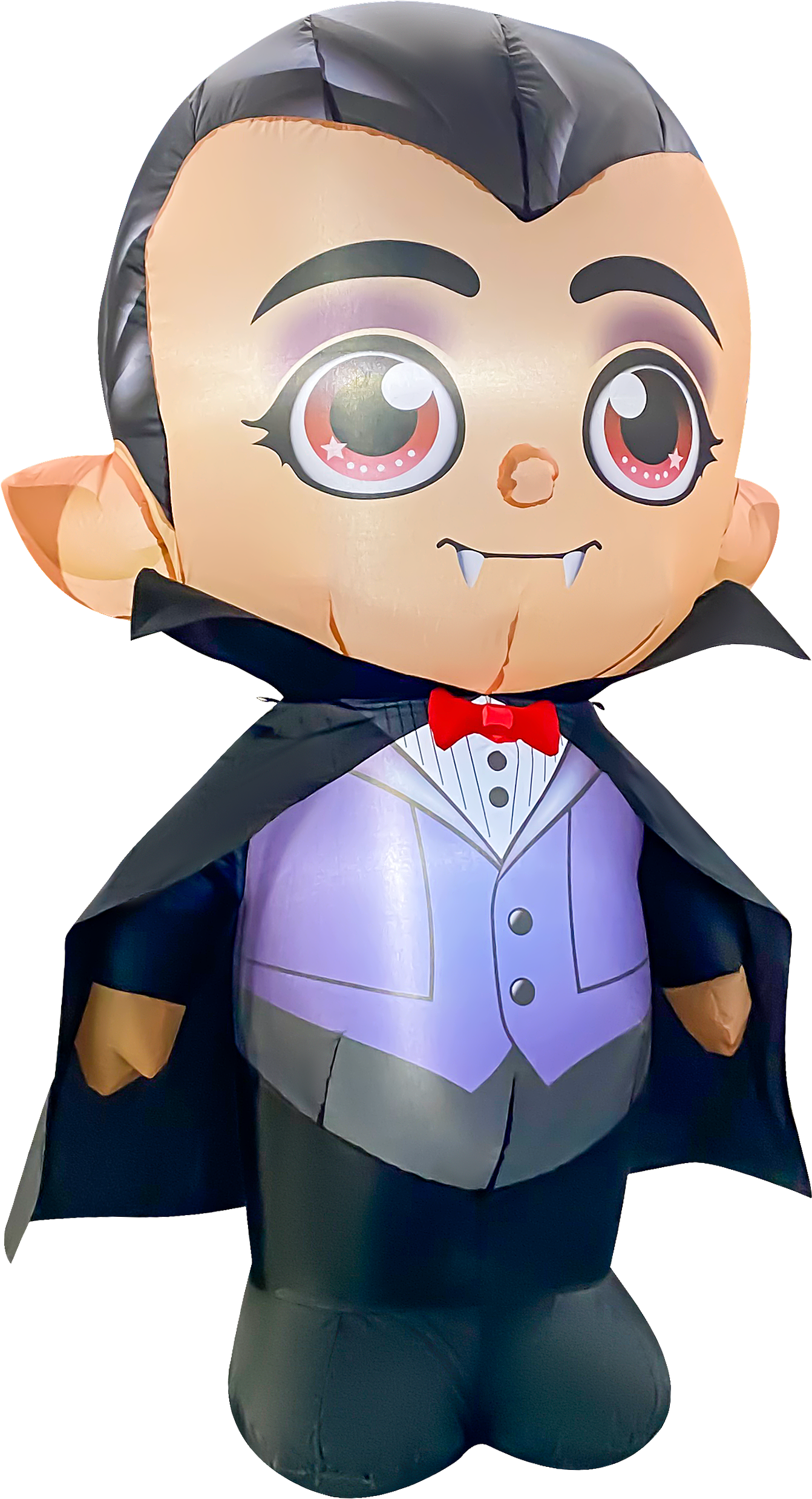 Front. GOOSH Inflatables - GOOSH 5FT Inflatable Vampire with Cape – Light-Up Halloween Yard Decoration - Black.