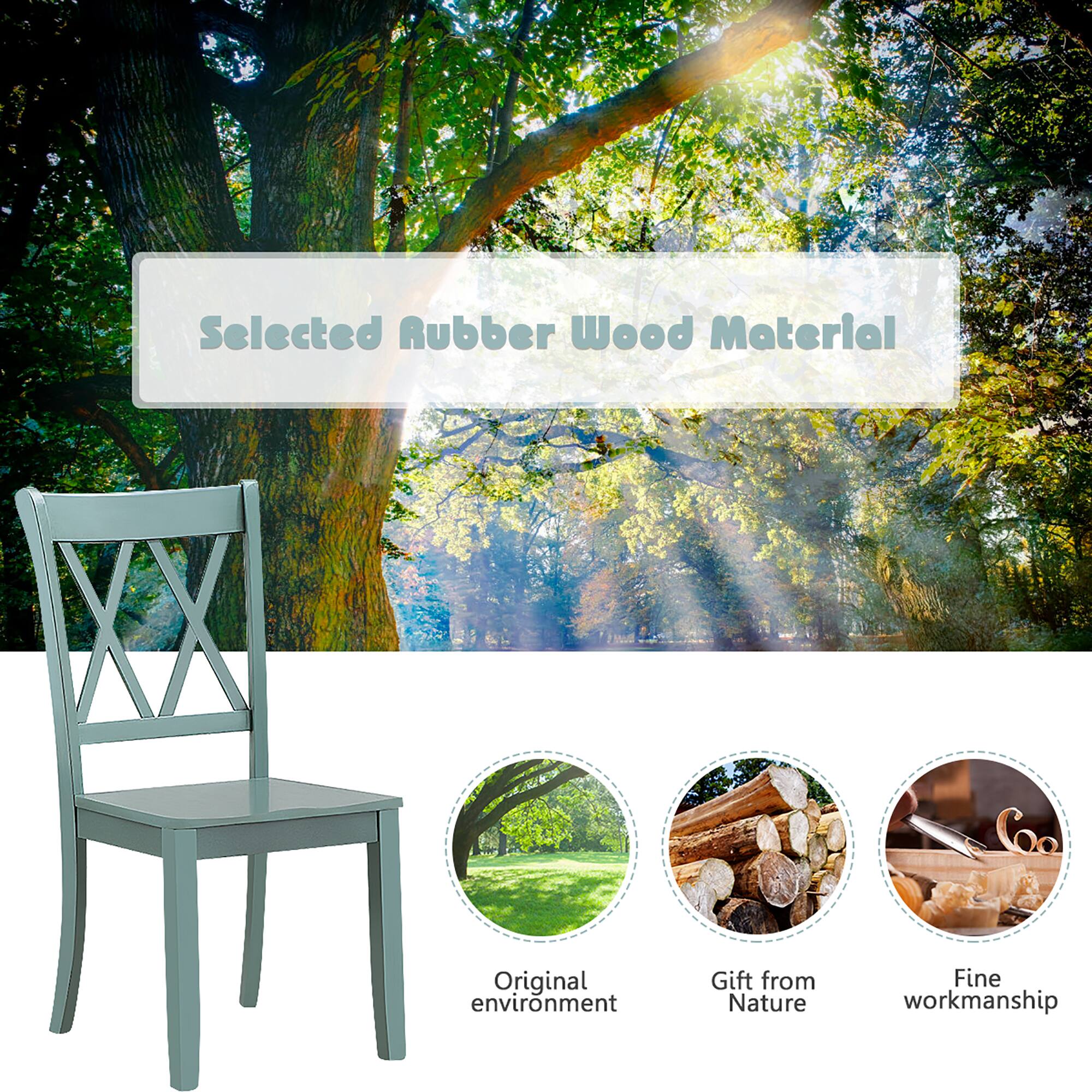 Selected Rubber Wood Material

Original environment  
Gift from Nature  
Fine workmanship