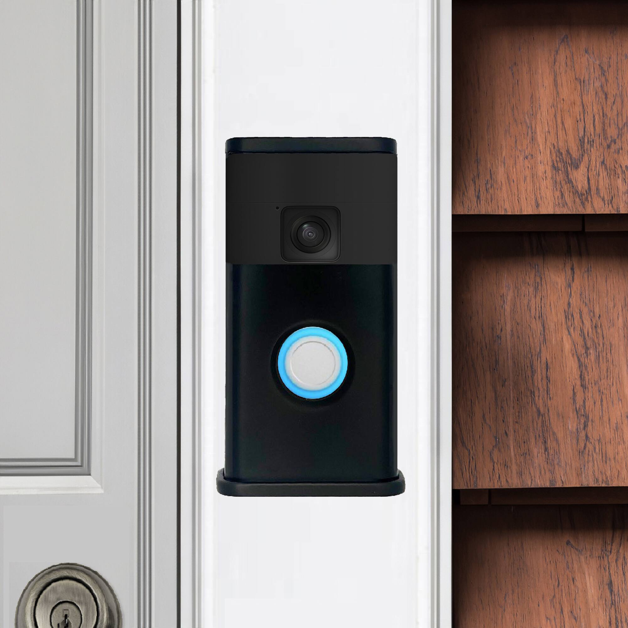 Alt View 3. Michael Healy - Traditional Video Doorbell Cover (Ring Battery Doorbell 2024 Release) - Matte Black.