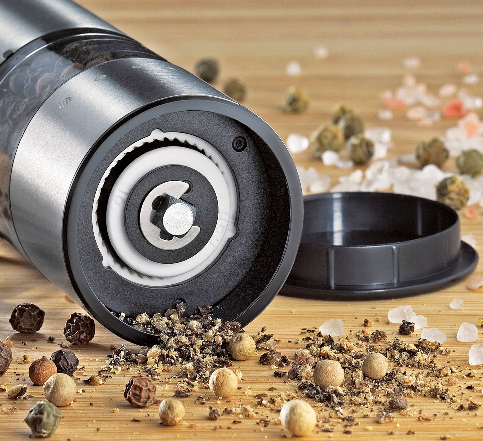 Alt View 4. Zassenhaus - Koln Rechargeable Salt or Pepper Mill, 5.5" H x 1.5", Chrome - Chrome.
