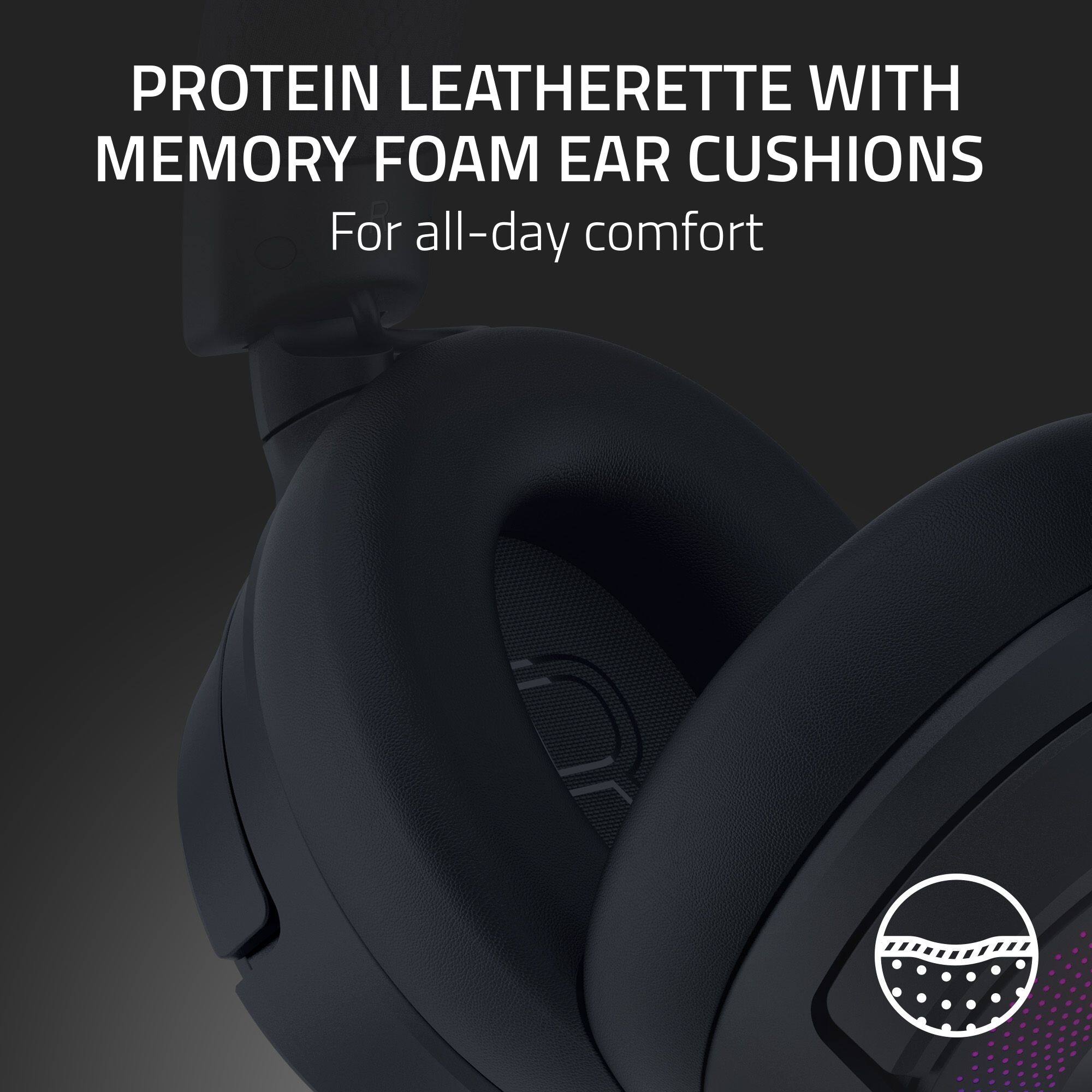 PROTEIN LEATHERETTE WITH MEMORY FOAM EAR CUSHIONS  
For all-day comfort