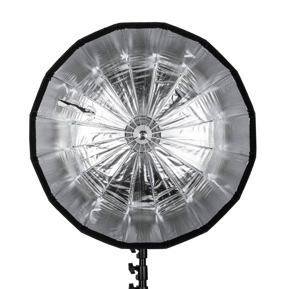 Alt View 7. Glow - Glow EZ Lock 25.5" Parabolic Softbox For XPLOR 300/400 Direct Mount, Silver.