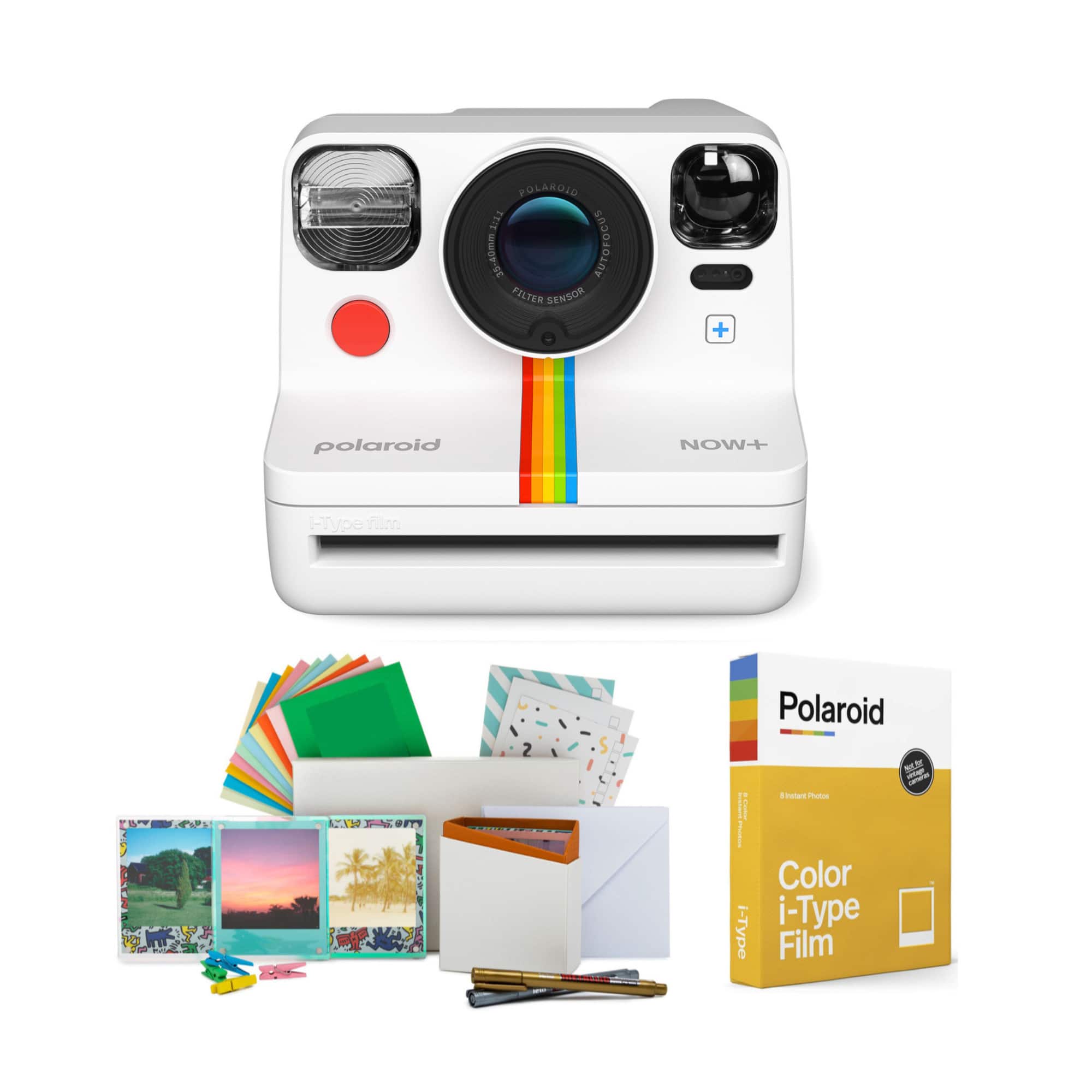 Polaroid Originals - Polaroid Now+ Instant Camera Generation 2 w/Film Kit & Color InstantFilm - White