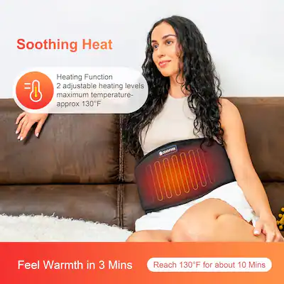 Comfier Heating Pad for Back Pain Heat Belly Wrap Belt with Vibration Massage Adjustable Belt Black CF-6006N - Best Buy Comfier Heating Pad for Back Pain Heat Belly Wrap Belt with Vibration Massage Adjustable Belt Black CF-6006N - Best Buy