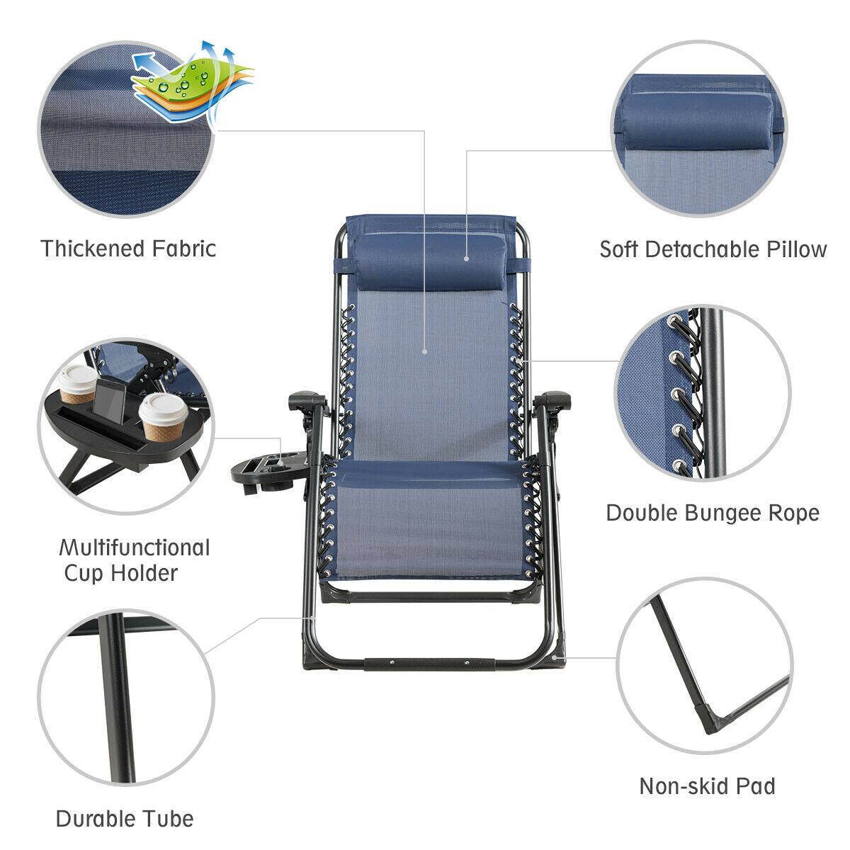 - Thickened Fabric
- Soft Detachable Pillow
- Multifunctional Cup Holder
- Double Bungee Rope
- Durable Tube
- Non-skid Pad