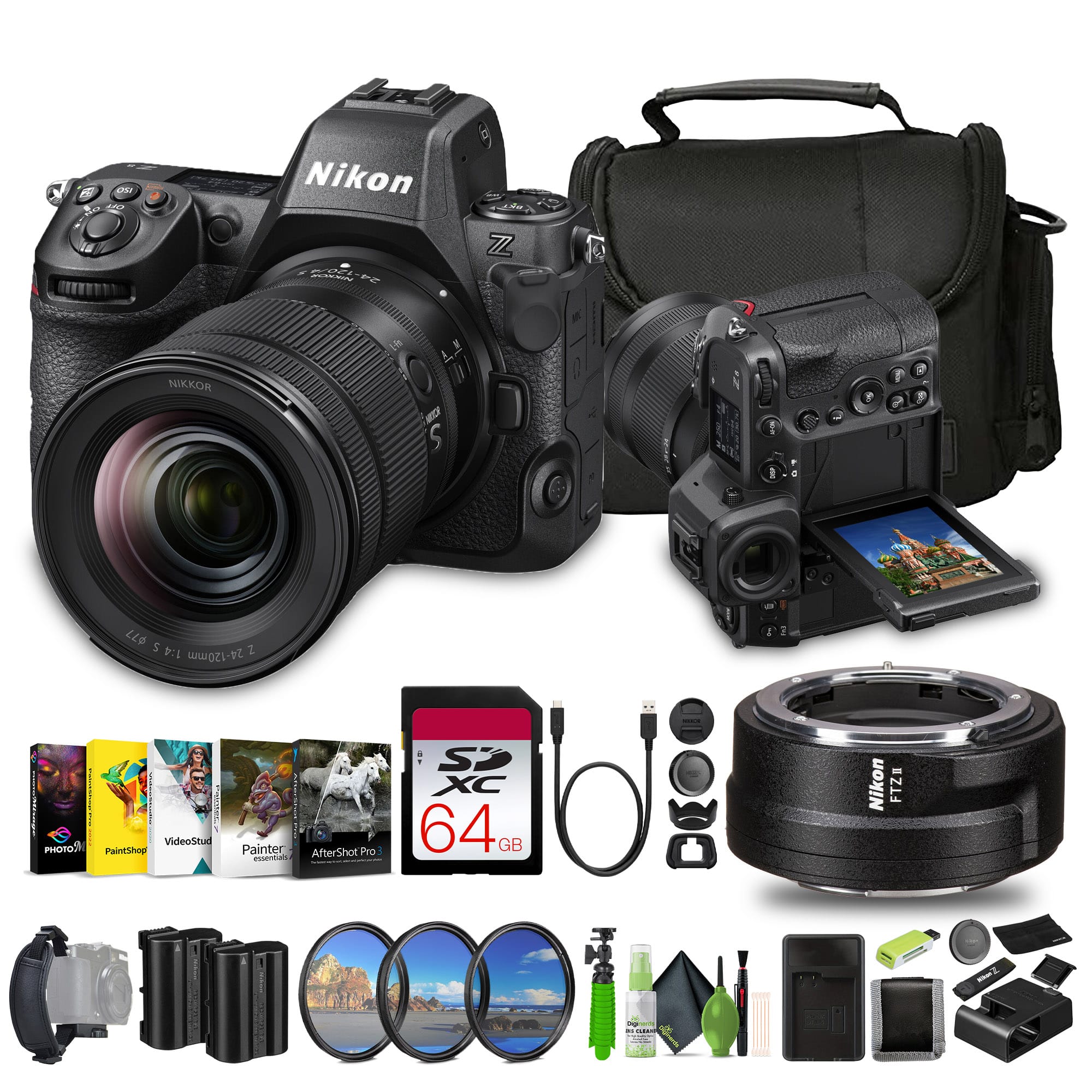 Nikon - Z8 Mirrorless Camera w 24-120mm f/4 Lens (1698) Bundle (International Version) - Black