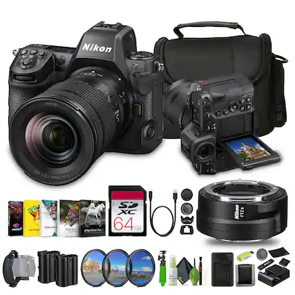 Nikon Z7 II with NIKKOR Z 24-120mm f/4 S Lens
PaintShop Painter
AfterShot Pro
VideoStudio
64 GB SDXC Card
Nikon FTZ Adapter
Camera Bag
Cleaning Kit
Memory Cards
Cables
Filters
Tripod