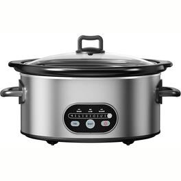 Sweet - 8QT Slow Cooker, Programmable Multi Cookers with 3 Temperature, Silver - Silvery