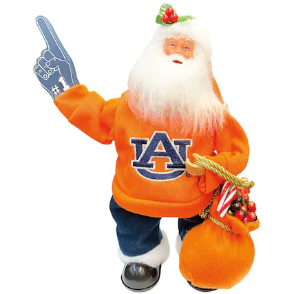 Front. Santa's Workshop - Auburn Tigers 12" Animated Musical Santa - Orange.