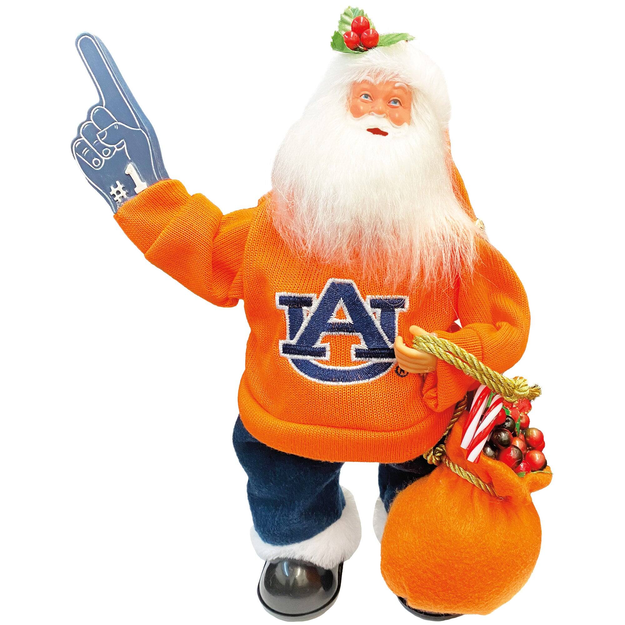 Front. Santa's Workshop - Auburn Tigers 12" Animated Musical Santa - Orange.