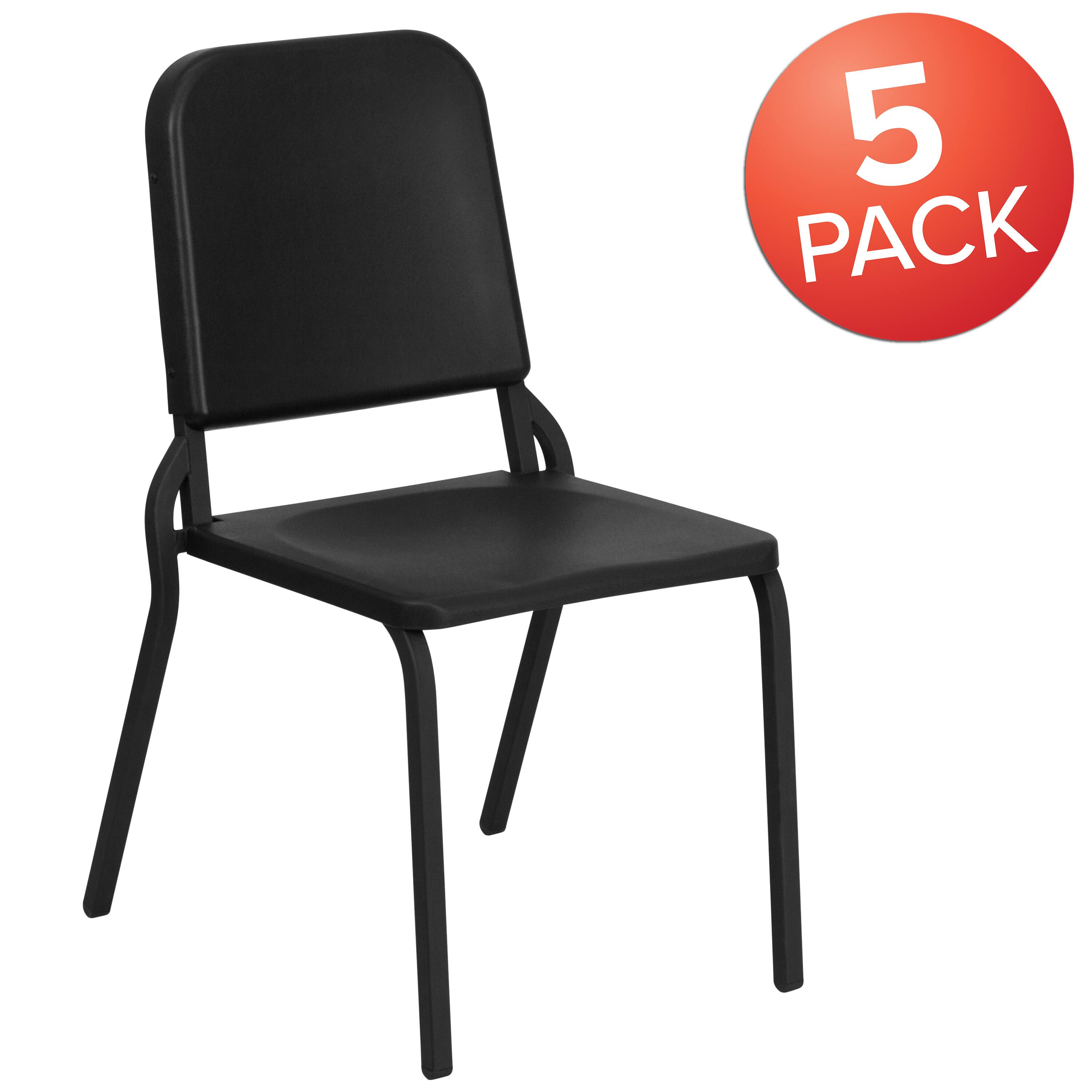 Alt View 1. Emma + Oliver - 5 Pack High Density Stackable Melody Band/Music Chair - Black.