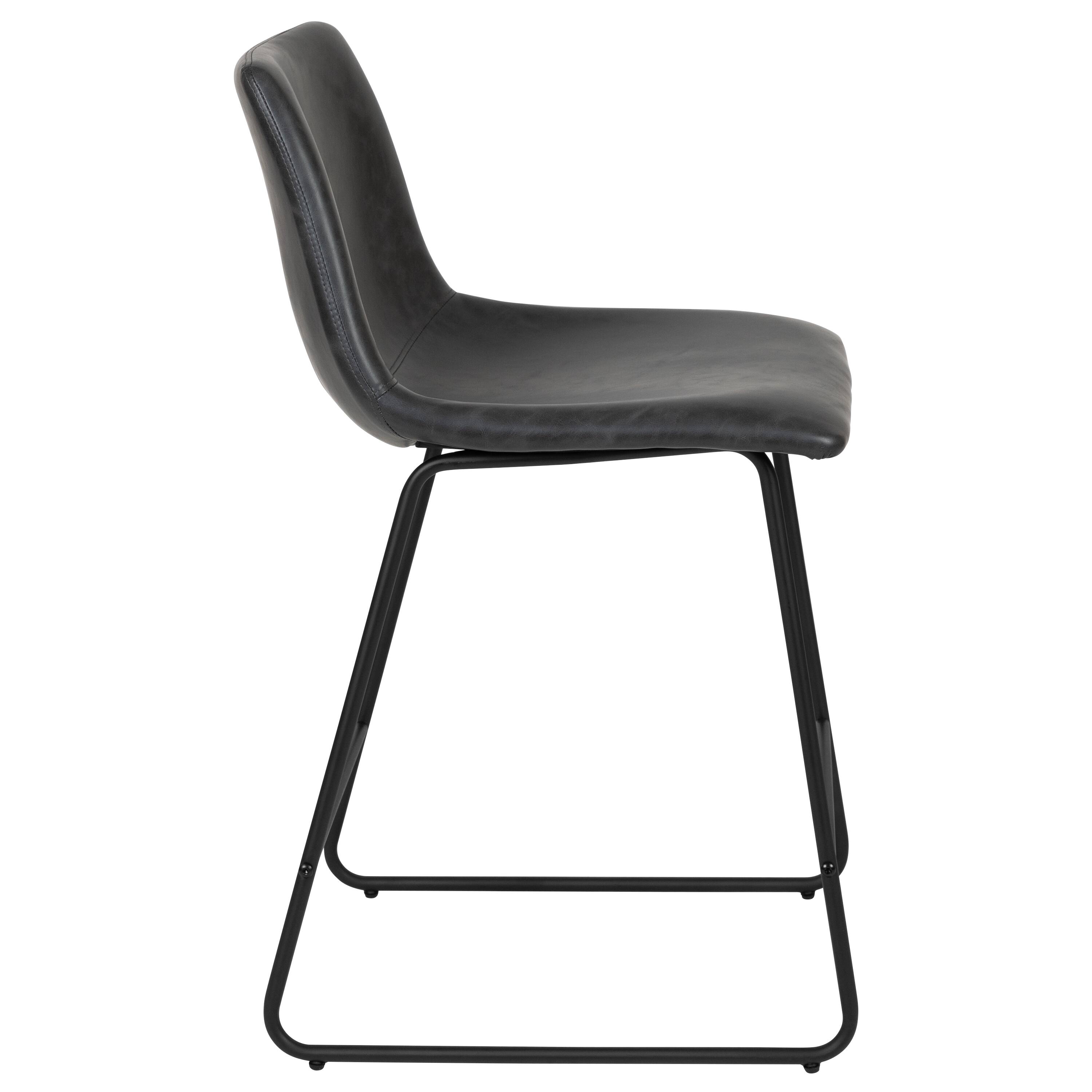 Alt View 16. Alamont Home - Reagan Set of 2 Kitchen Counter Height Stool - 24 Inch Gray LeatherSoft Barstool - Gray.