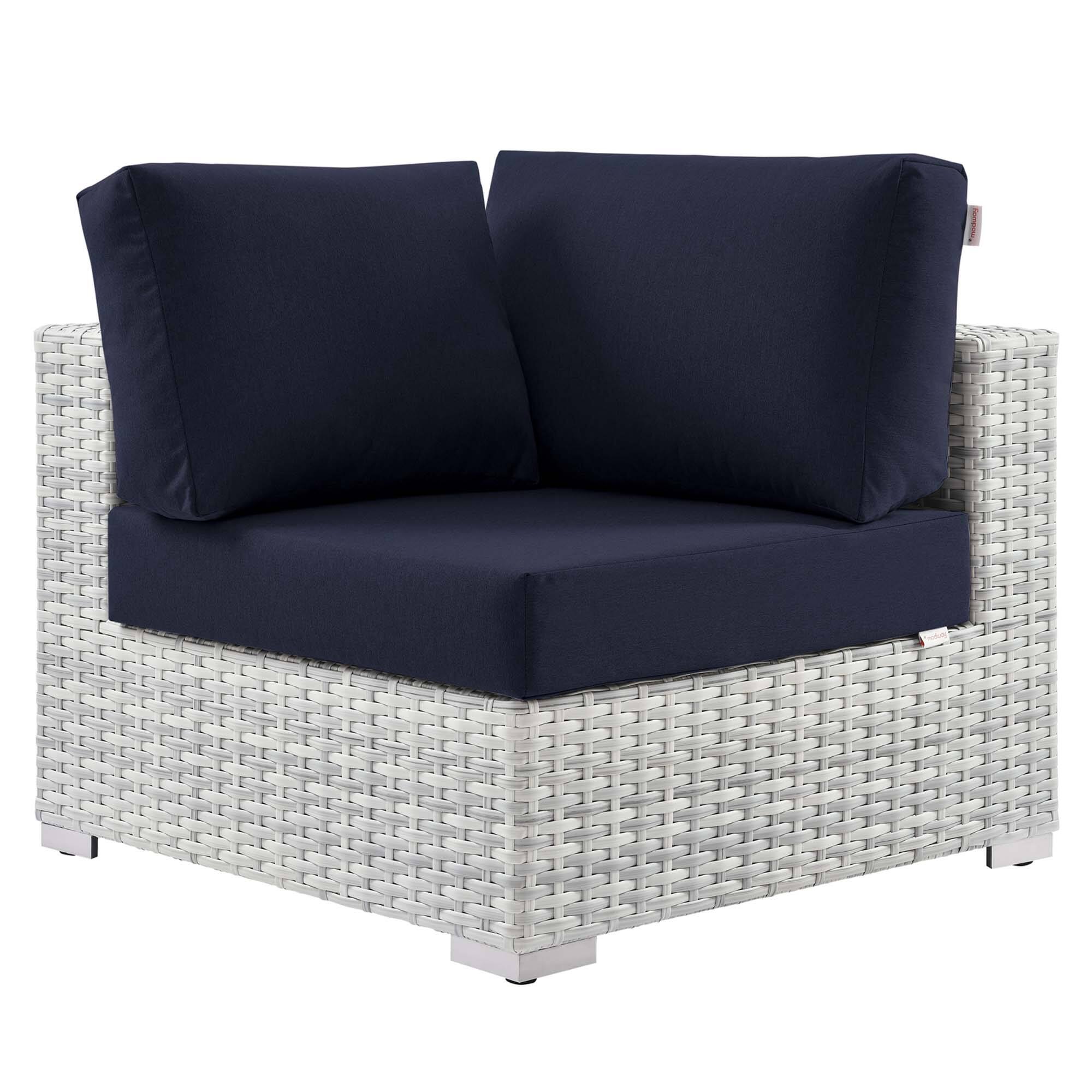 Angle. Modway - Convene Outdoor Patio Corner Chair by Modway - Light Gray Navy.