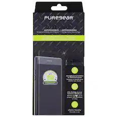 PUREsear STEEL 360 ANTIMICROBIAL ANTIMICROBIEN Tempered Glass Screen Protector
Protège-écran Verre trempé
Perfect Alignment Tray Included
Plateau d'alignement parfait inclus
For PLEDGE PROGRAM
PURE up to 150 REIMBURSEMENT GUARANTEE
Strengthened & Fortified to Withstand Drops
Renforcé et fortifié pour résister aux chutes
Kills 99.99% of most bacteria and viruses
Élimine 99.99% de la plupart des bactéries et virus
Lifetime Warranty
Garantie à vie