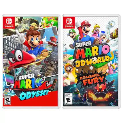 NINTENDO SWITCH
SUPER MARIO ODYSSEY
SUPER MARIO 3D WORLD + BOWSER'S FURY
EVERYONE 10+
ESRB - E (Everyone)