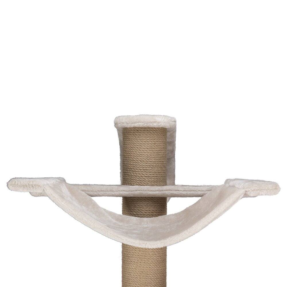 Alt View 1. TRIXIE - Dayna Jute & Plush 5-Level 60" Wall Mount Cat Tree w-Scratching Post & Condo - Light Gray-Greige.