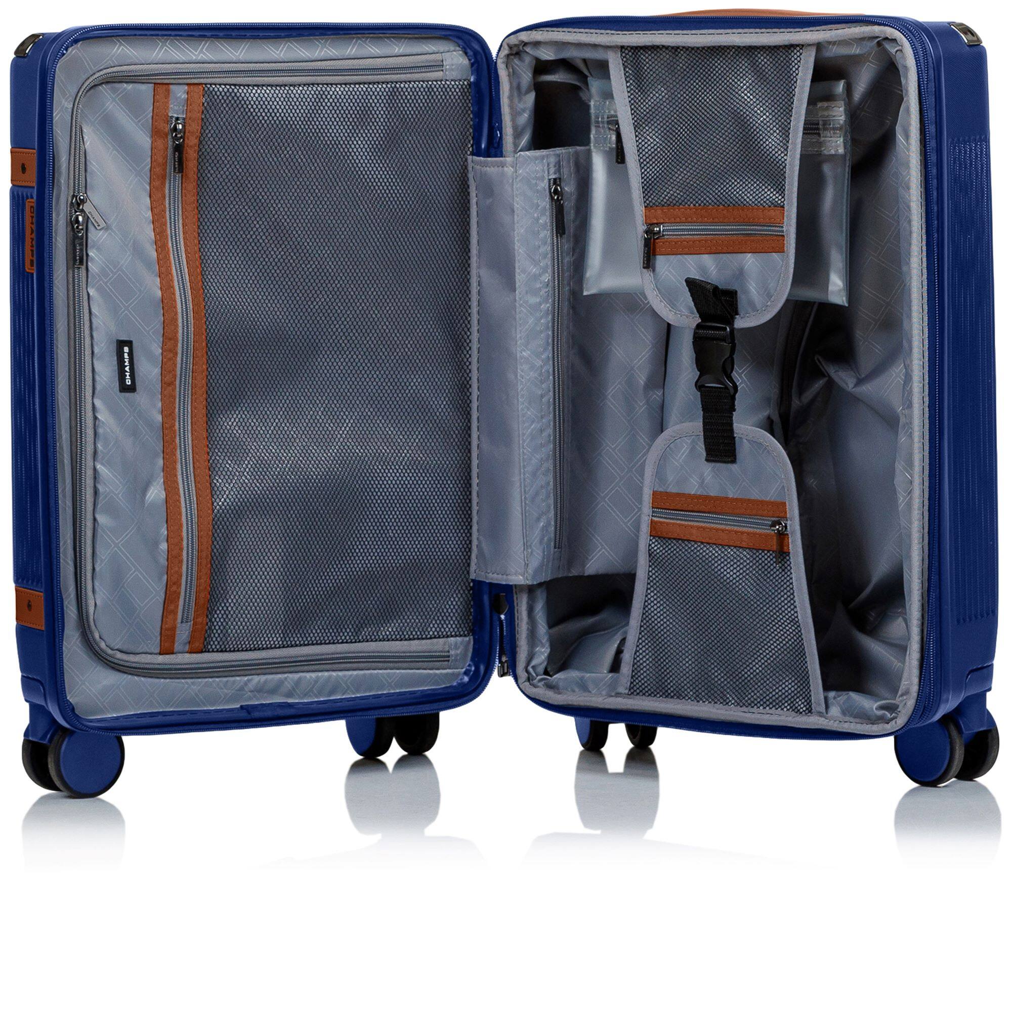 Back. Champs - Vintage Air 3-Piece Hardside Luggage Set - Navy.