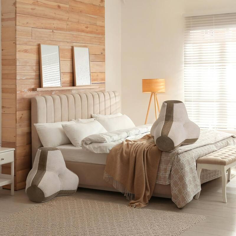 Alt View 2. wowmax - Ergonomic Reading Pillow for Bed - Back Support Cushion 28x26x25in - Beige.