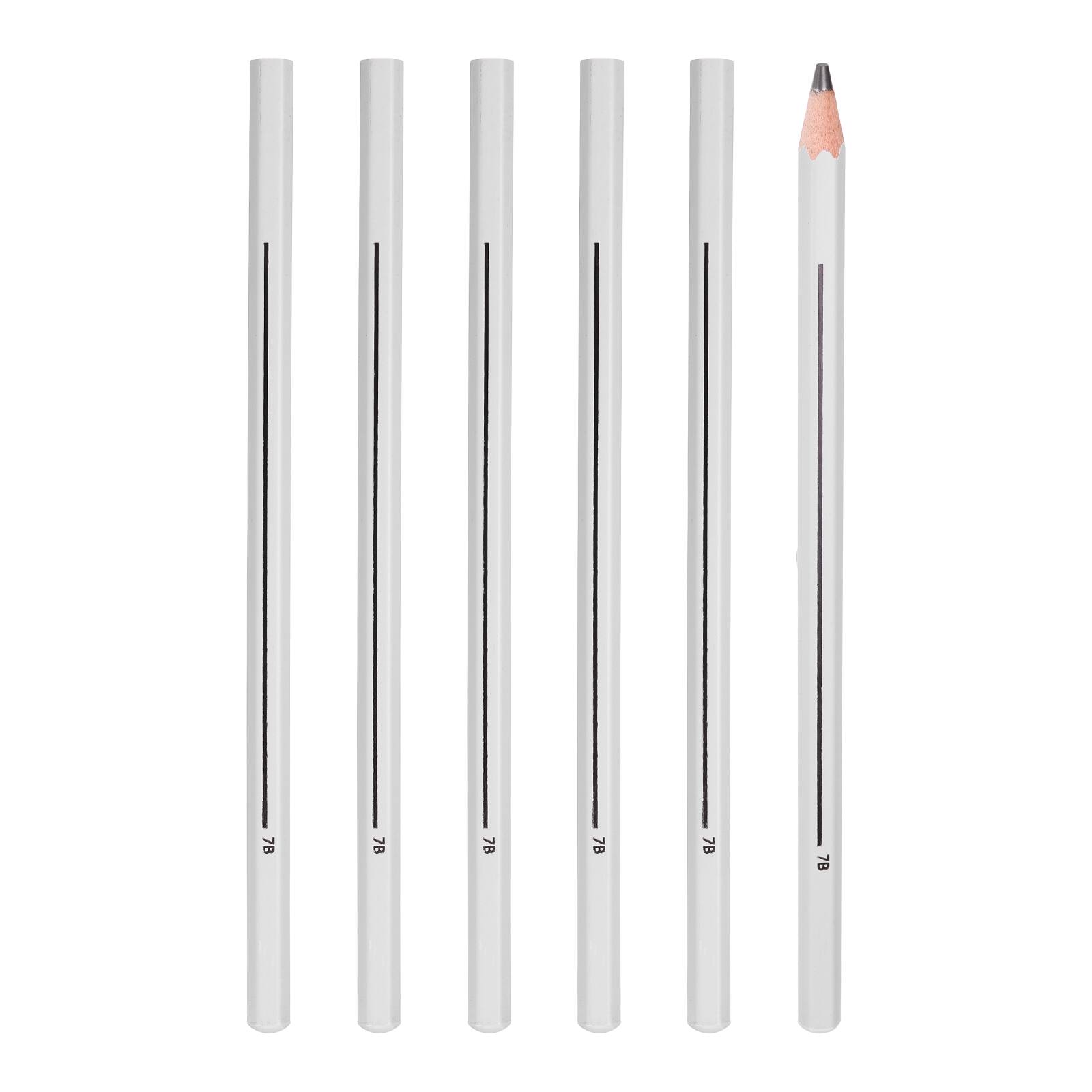Front. Unique Bargains - 7B Drawing Pencils for Sketching, 6pcs Hexagonal Sketch Pencils, Break-Resist Lead for Drawing, Painting, Sketching - Black.