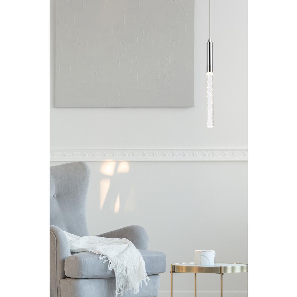 Alt View 1. Elegant Lighting - Ruelle 1 light Chrome Pendant - Chrome.