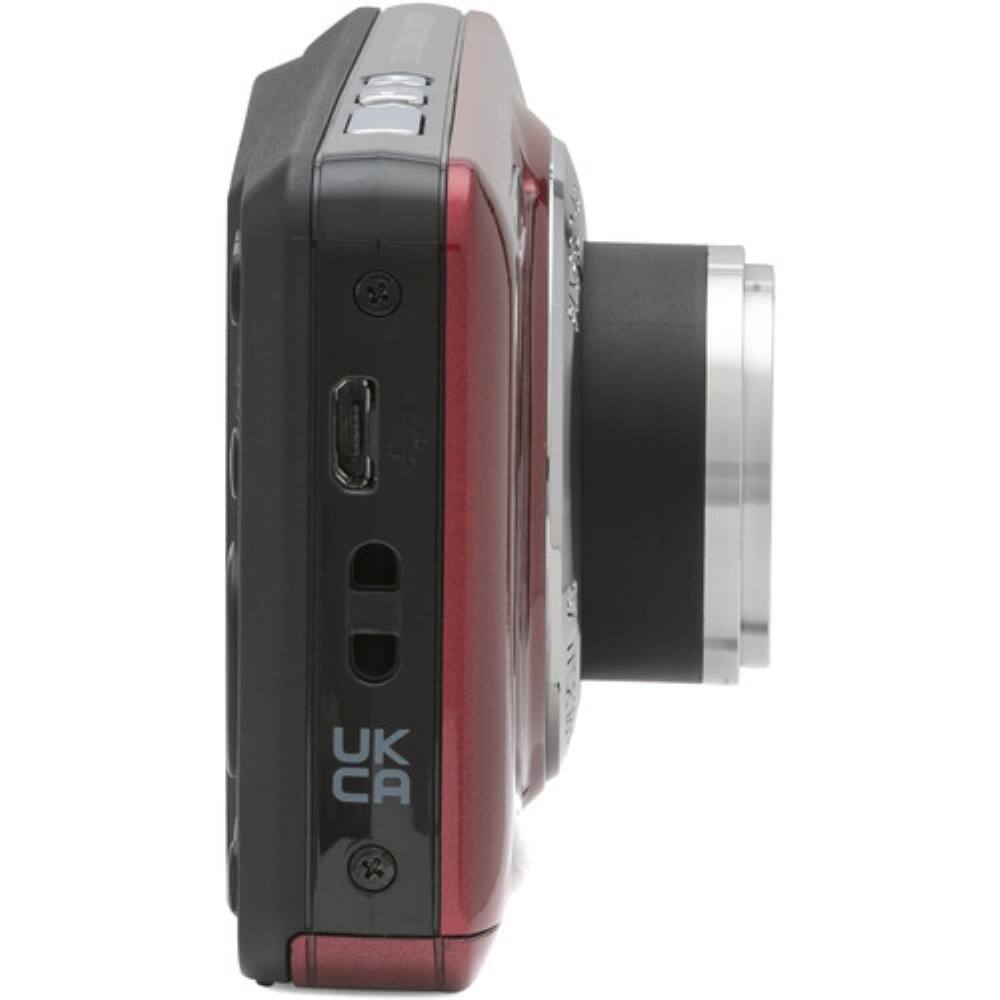 Left. Kodak - Kodak PIXPRO FZ55 Digital Camera | Red Bundle with 32GB Memory Card + Camera Pouch + Memory Case + Cleaning Kit - Red.