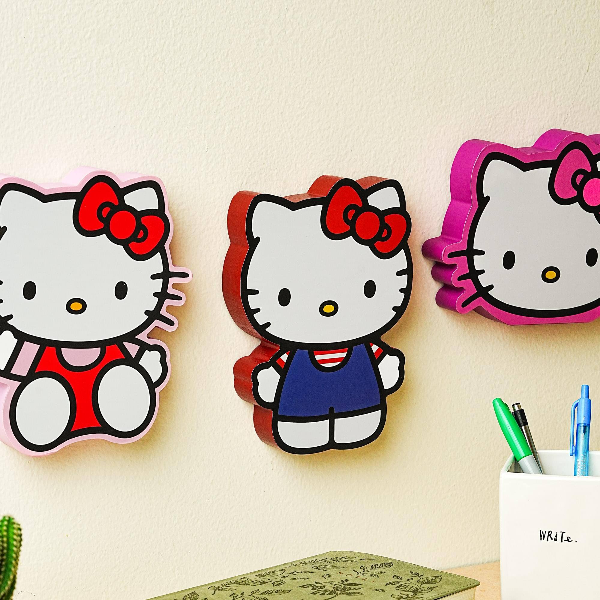 Alt View 10. Silver Buffalo - Sanrio Hello Kitty Classic Die-Cut Wooden Wall Art Sign | 8 x 6 Inches - Red.