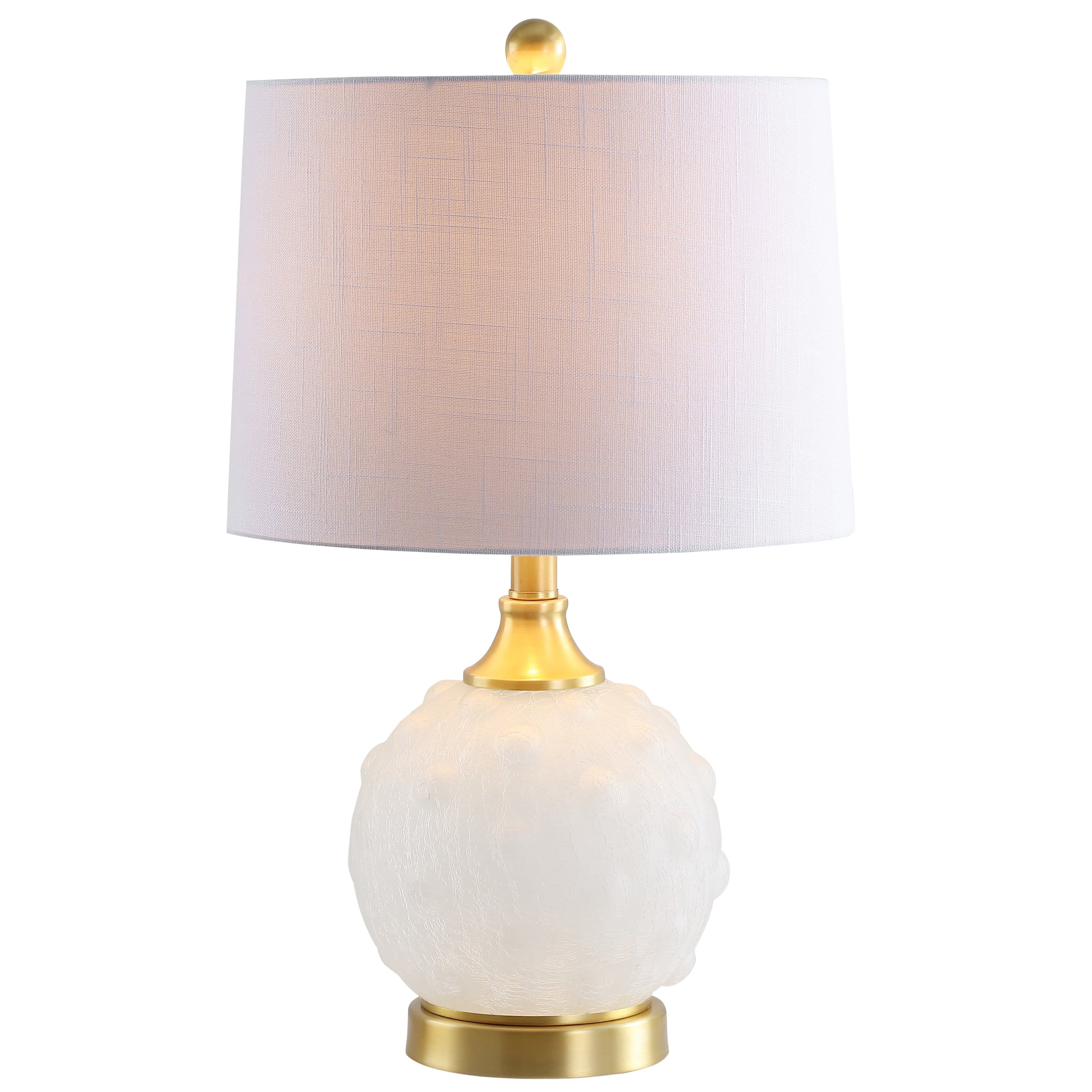 "Jonathan Y - Ilsa 22"" Dotted Glass/Metal LED Table Lamp - White/Brass Gold" price history on PriceWatchPro