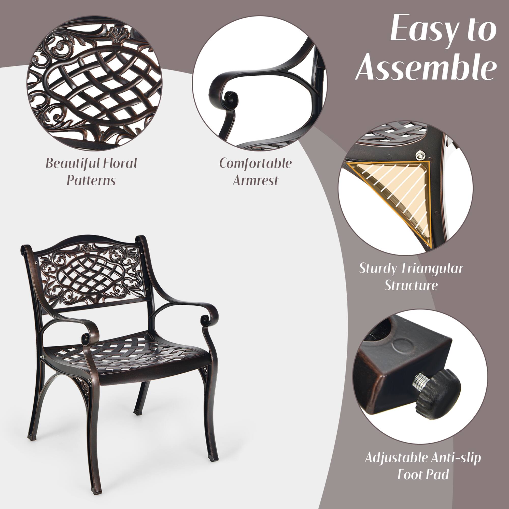 Easy to Assemble

Beautiful Floral Patterns

Comfortable Armrest

Sturdy Triangular Structure

Adjustable Anti-slip Foot Pad