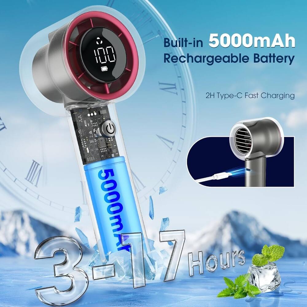100 Built-in 5000mAh Rechargeable Battery  
2H Type-C Fast Charging  
3-7 Hours