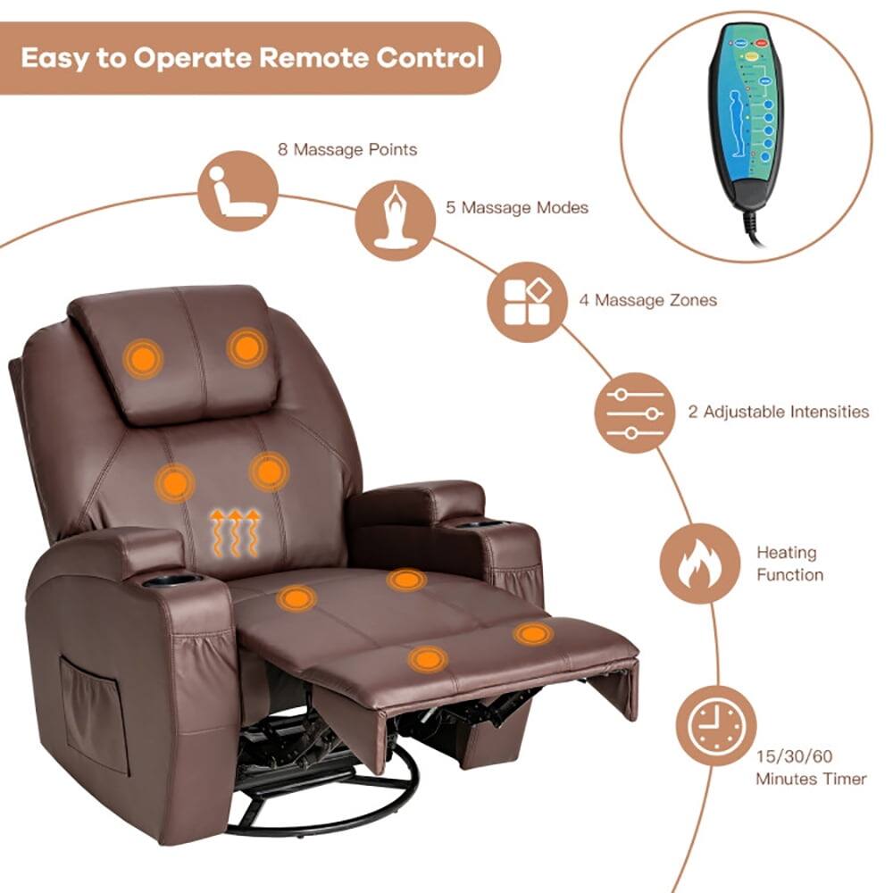 Easy to Operate Remote Control  
8 Massage Points  
5 Massage Modes  
4 Massage Zones  
2 Adjustable Intensities  
Heating Function  
15/30/60 Minutes Timer