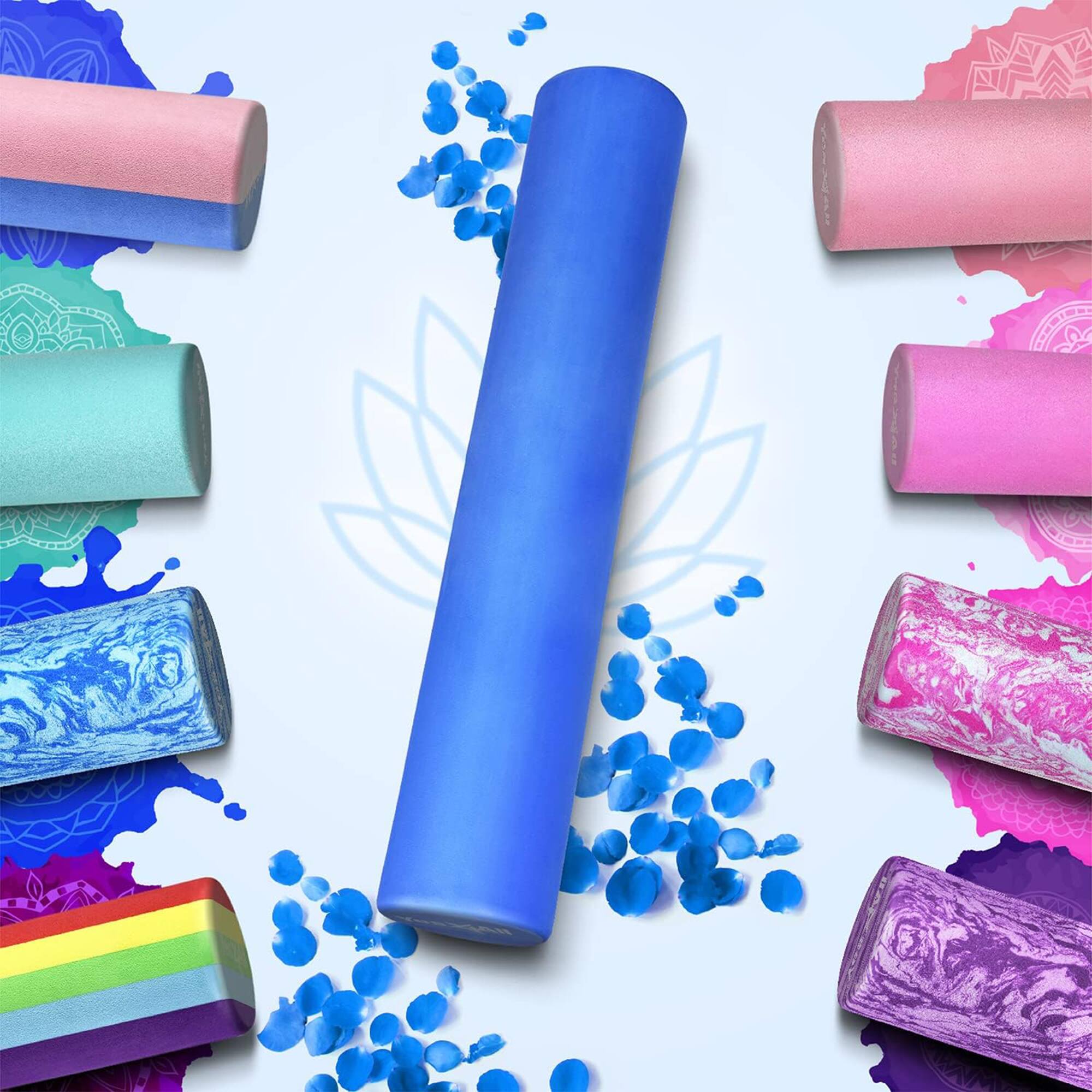 Alt View 10. Yes4All - Yes4All 18 Inch EVA Firm Foam Roller for Back Yoga and Pilates Exercises, Blue - Blue.
