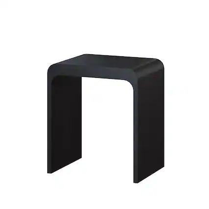 Front. Boyel Living - 11.42 in. W Freestanding Solid Surface Shower Seat in Matte Black - Matte Black.