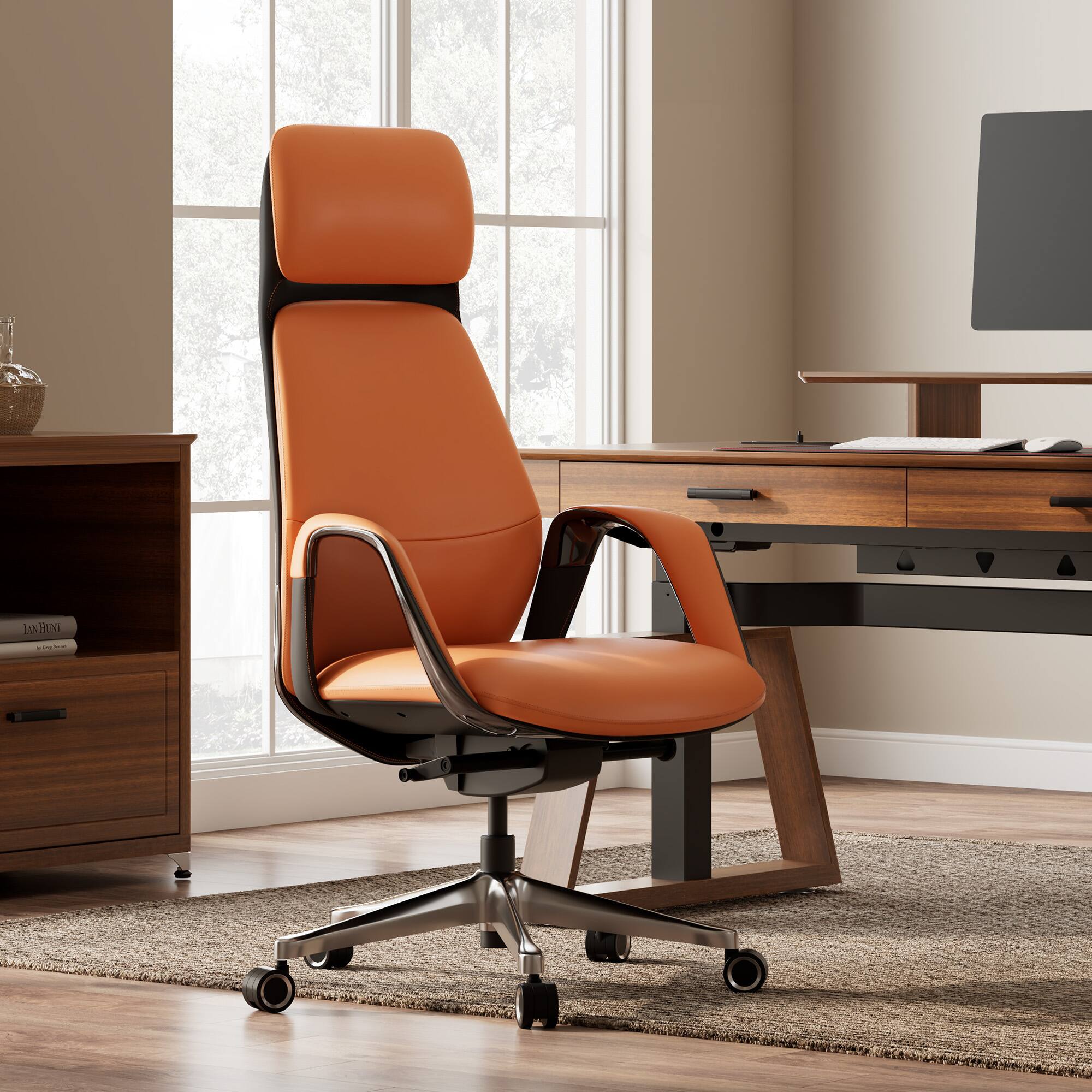 Angle. Eureka Ergonomic - Executive Ergonomic Office Desk Chair - Orange.
