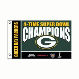 Evergreen Enterprises - Bay Packers 3' x 5' Super Bowl Champions Single-Sided Flag - Green