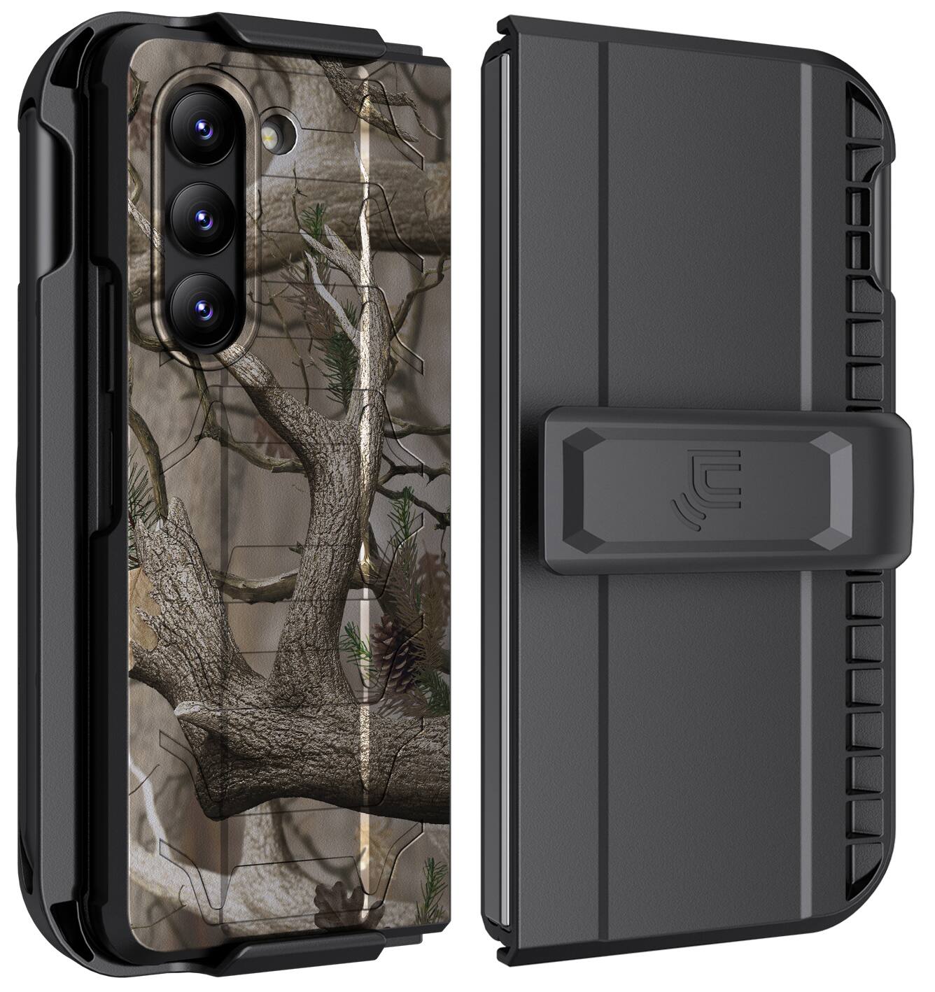 Alt View 2. Nakedcellphone - Combo for Samsung Galaxy Z Fold 5 - Special Ops Case and Belt Clip Holster - Camouflage.