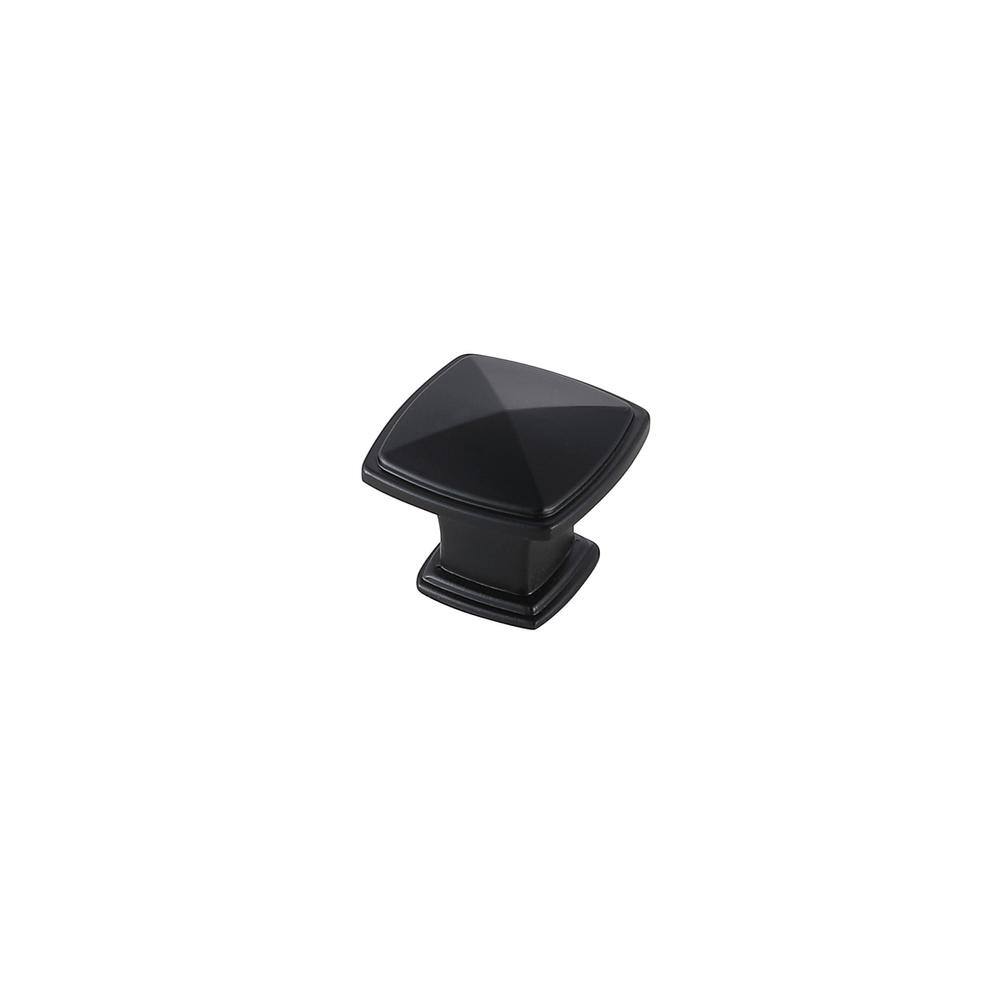 Back. Elegant Decor - Marcel 1.2" Matte Black Square Knob Multipack (Set of 10) - Matte Black.