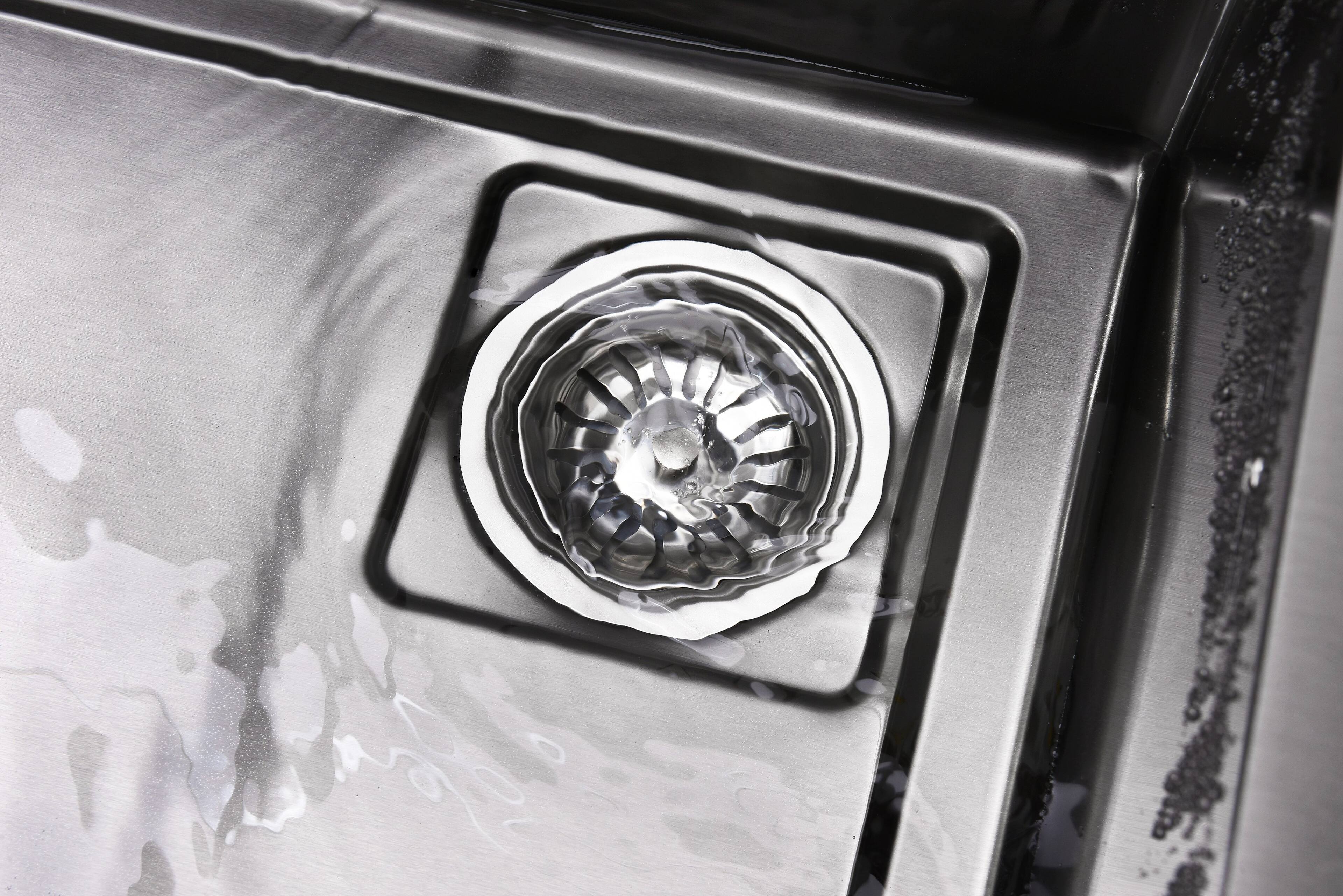 Alt View 4. APRILSOUL - Waterfall Kitchen Sink Stainless Steel Single Bowl Black Multifunctional Workstation Flying Rain Faucet Cutting Board - Black.